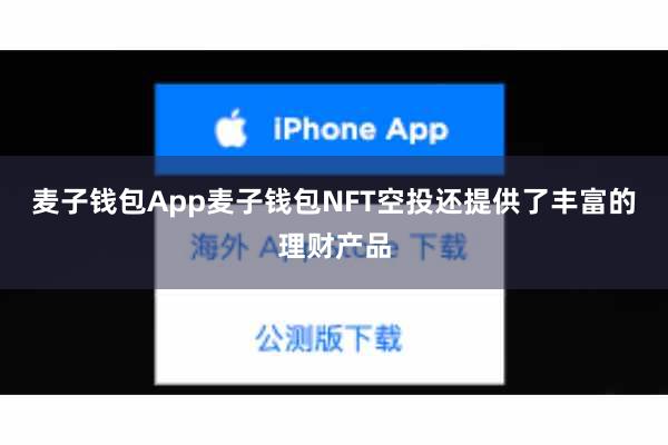 麦子钱包App麦子钱包NFT空投还提供了丰富的理财产品